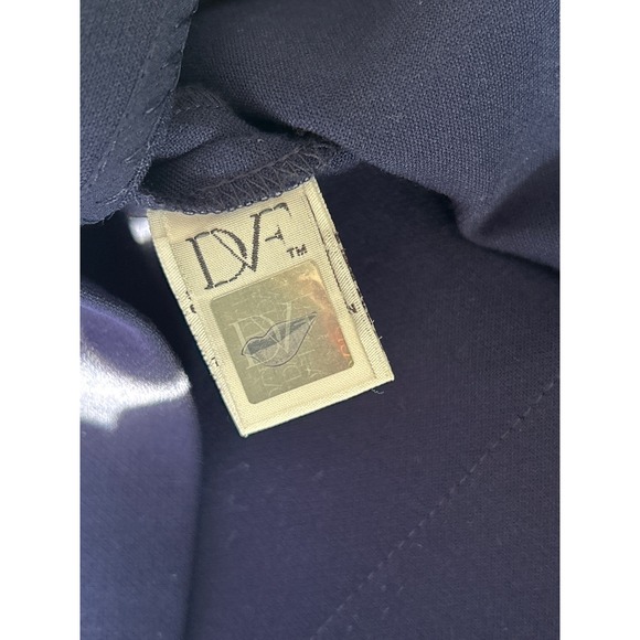 DVF Diane von Furstenberg Navy Blue Eliza Back Pleated A-line Skirt Size 6 - Picture 8 of 9